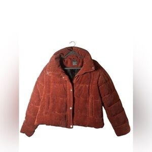 Primark Rust Corduroy Puffer Jacket Women’s Medium